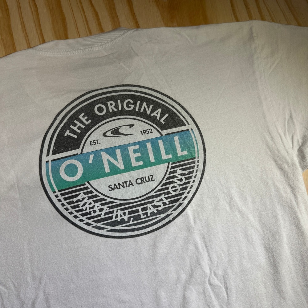ONeill Men's Santa Cruz First In Last Out Graphic T-Shirt White XL Standard Fit